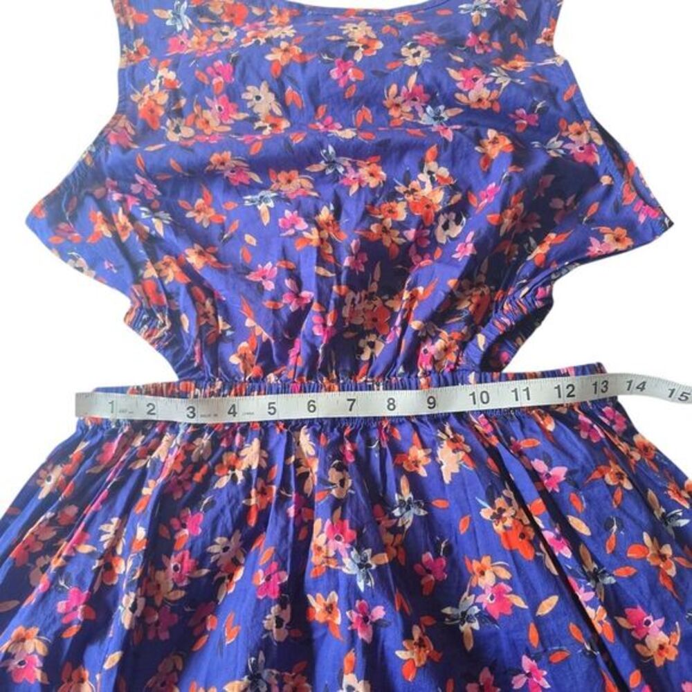 BeachLunchLounge NWOT Side Open Midi Floral Dress Sleeveless Yves Blue Floral S - Picture 10 of 11